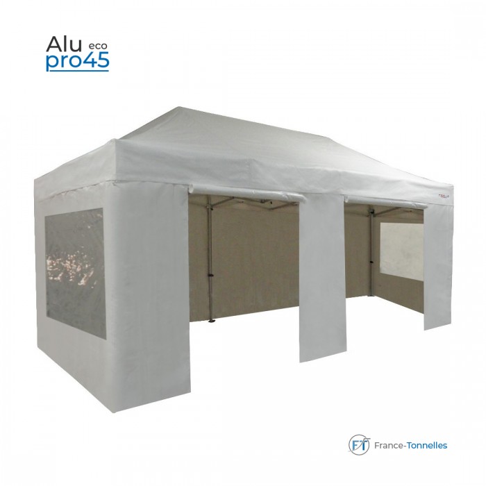 Tonnelle pliante économique en aluminium  pour mairies bâches fenêtres