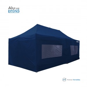 Tonnelle pliante aluminium rectangulaire bâches bleues pour marchés