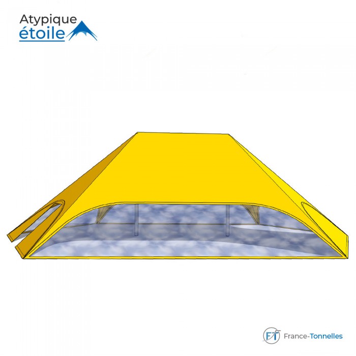 tente étoile jaune avec fenêtres 14m diamètre 10