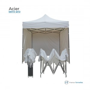 Tonnelle Acier résistante en blanche pour marchés