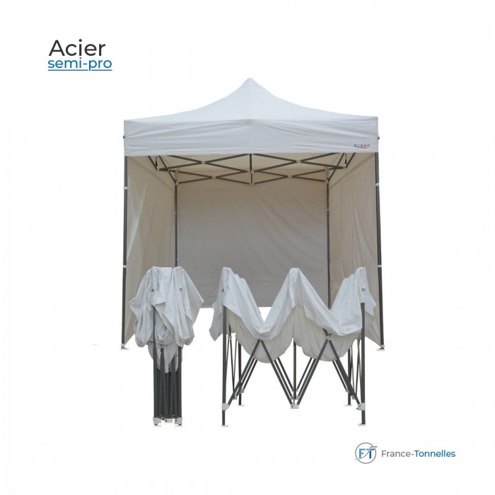 Tonnelle Acier résistante en blanche pour marchés