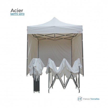 Tonnelle Acier résistante en blanche pour marchés