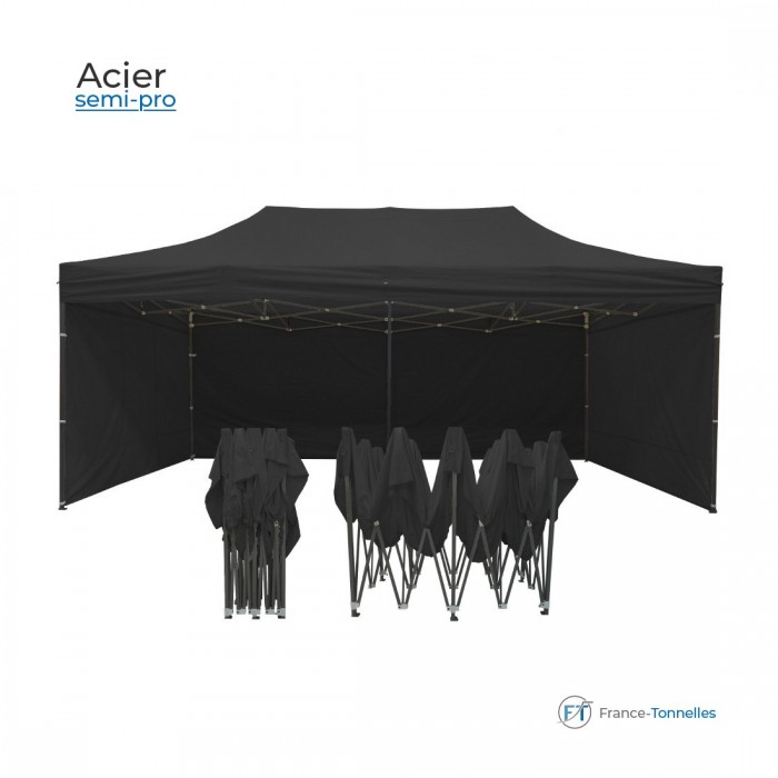 Tonnelle pliante en acier pieds carrés