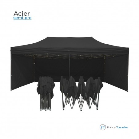 Tonnelle pliante en acier pieds carrés