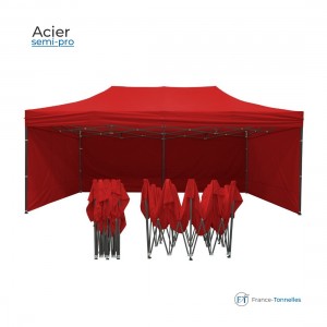 Tonnelle pliante en acier 3x6m
