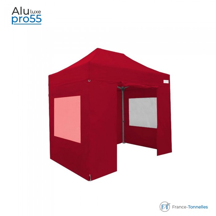Tonnelle pliante rouge Aluminium murs fenêtres