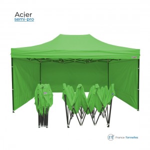 Tonnelle pliante en acier montage rapide couleur vert anis