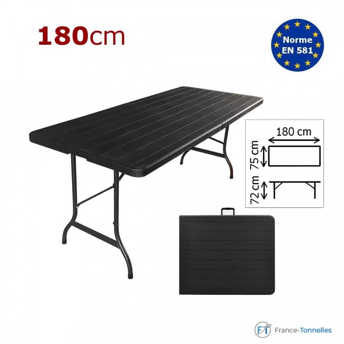 Table rectangulaire noire pour festivités