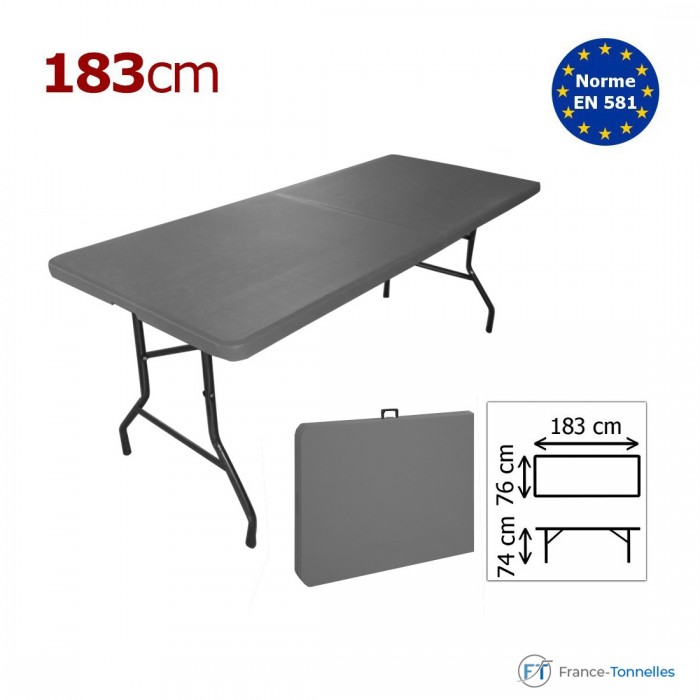 Table rectangulaire grise pour festivités