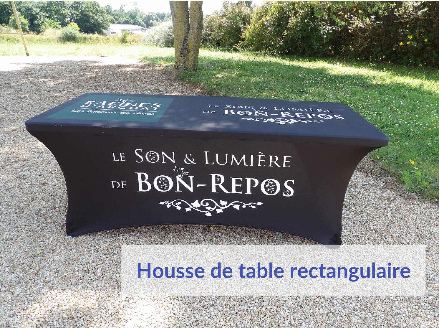 Housse de table rectangulaire imprimable à vos couleurs