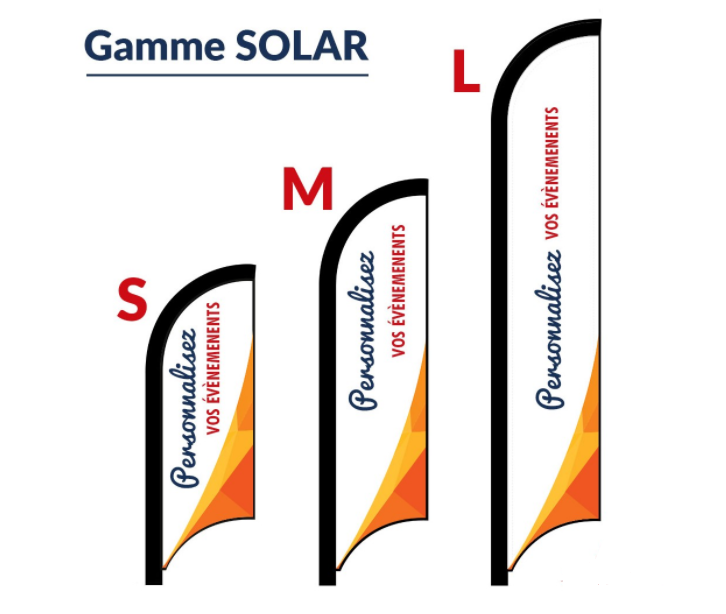 Oriflamme de la gamme Solar en forme de plume d'oiseau imprimable